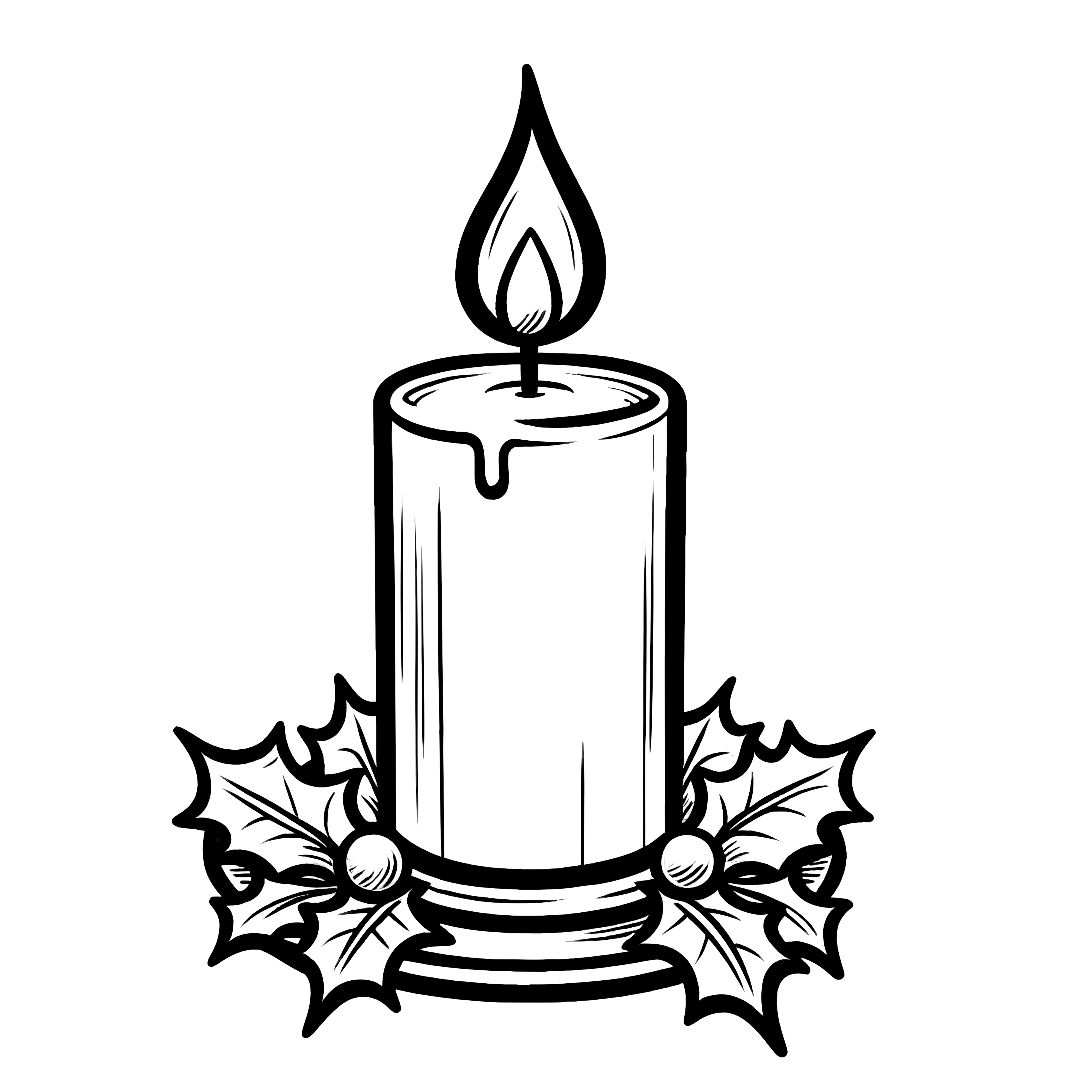 Candle: coloring page for Christmas