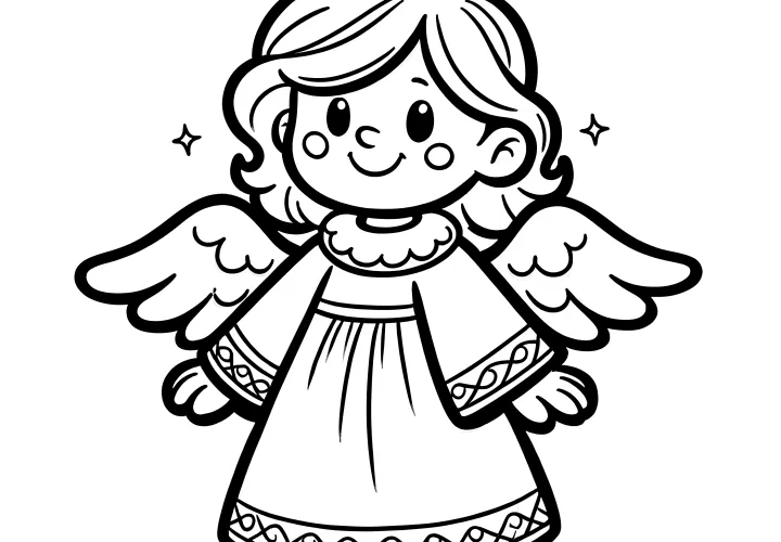 Christmas angel: free coloring picture