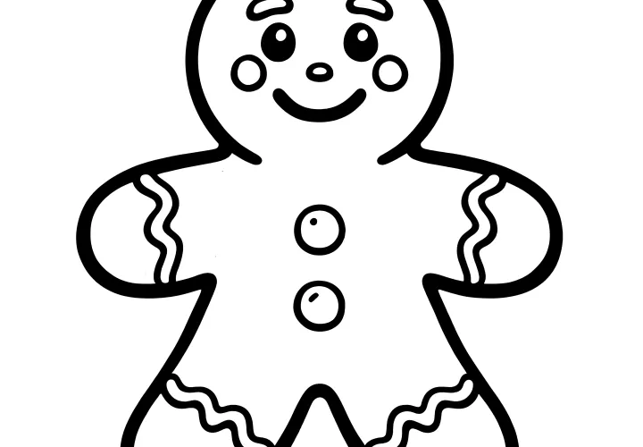 Gingerbread Man Coloring Page: Download without registration