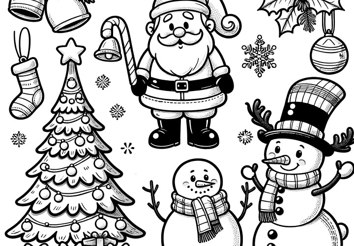 Beautiful Christmas motifs for coloring