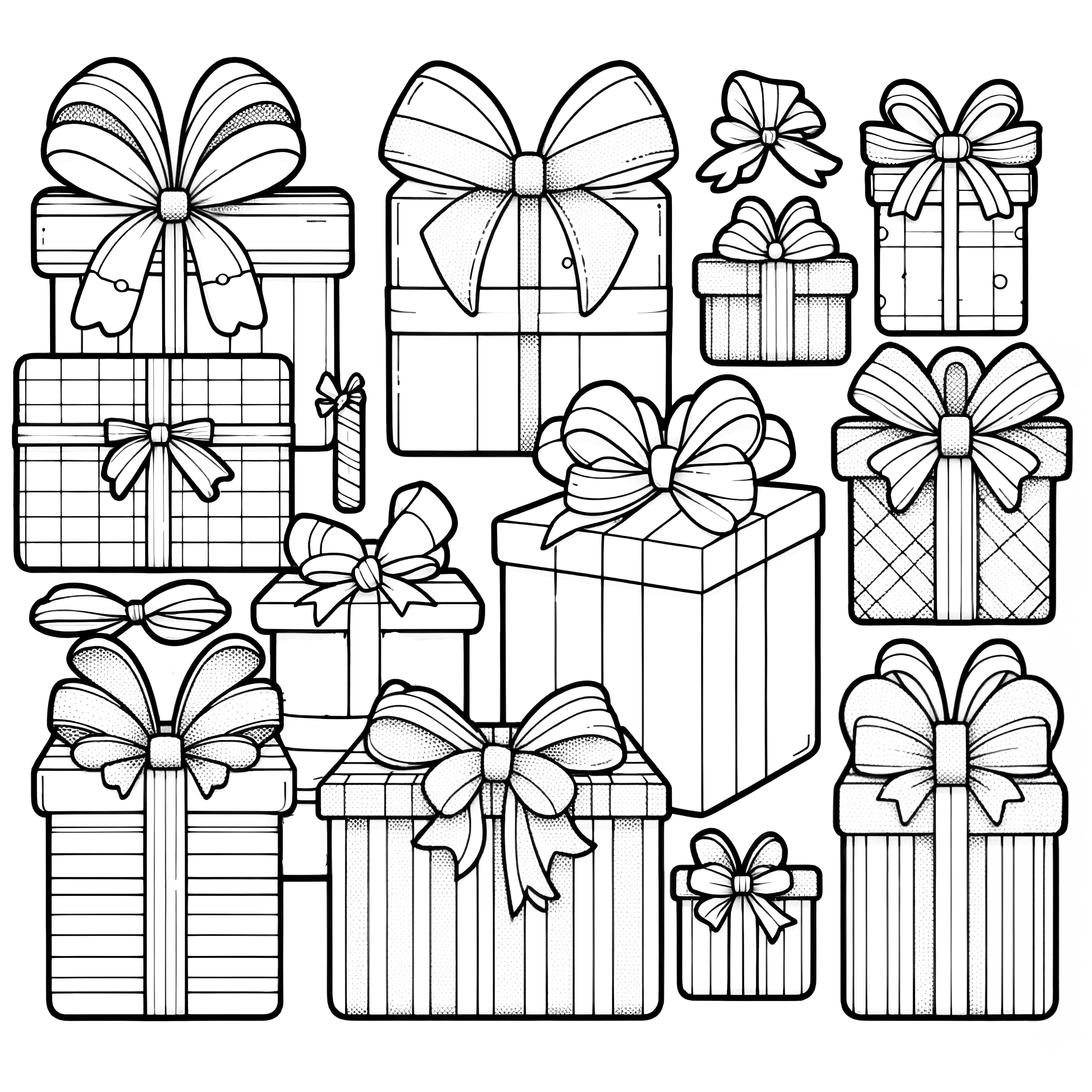 Many gifts draw patterns for Christmas