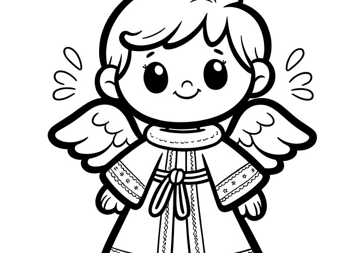 Christmas angel coloring page free