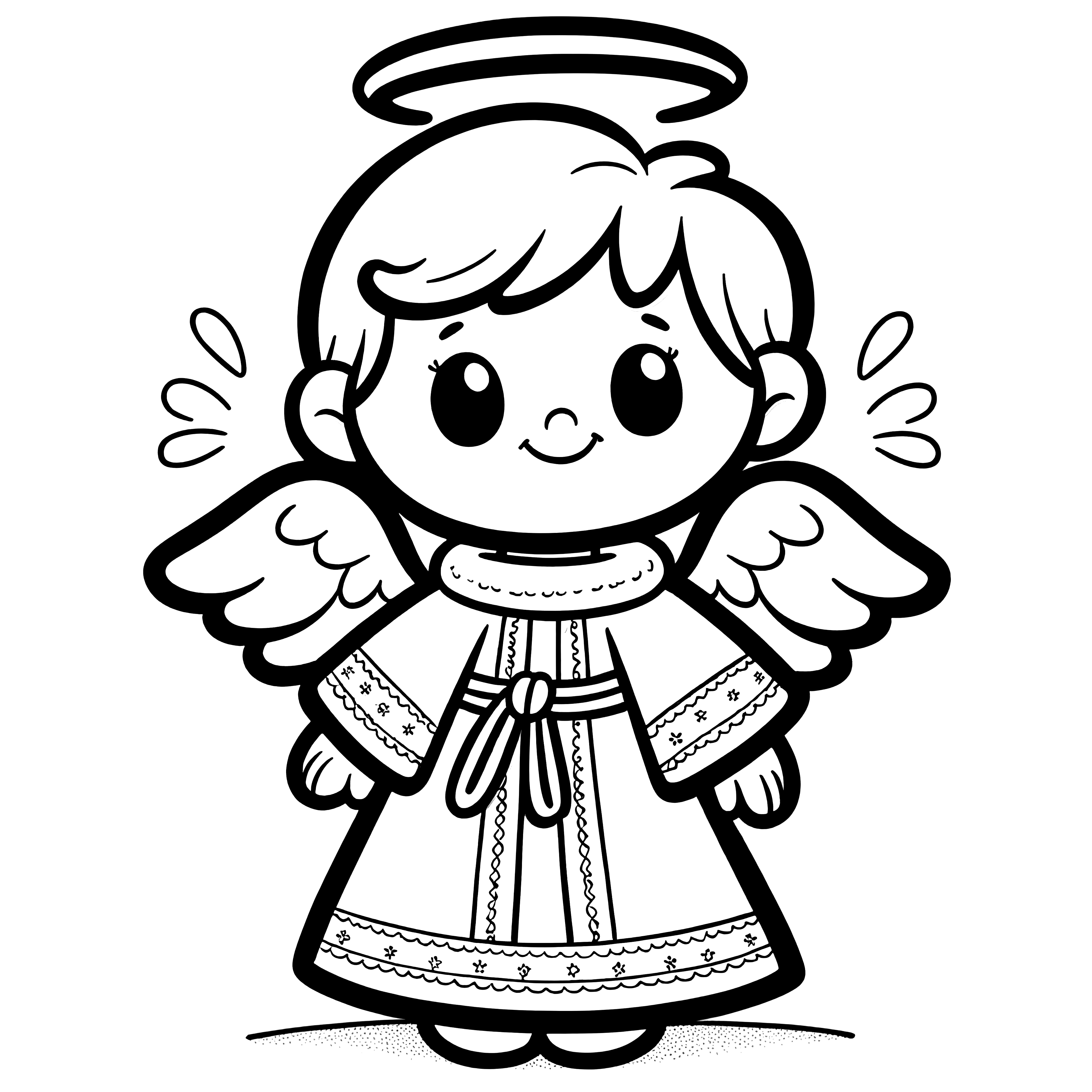 Free Christmas angel coloring picture