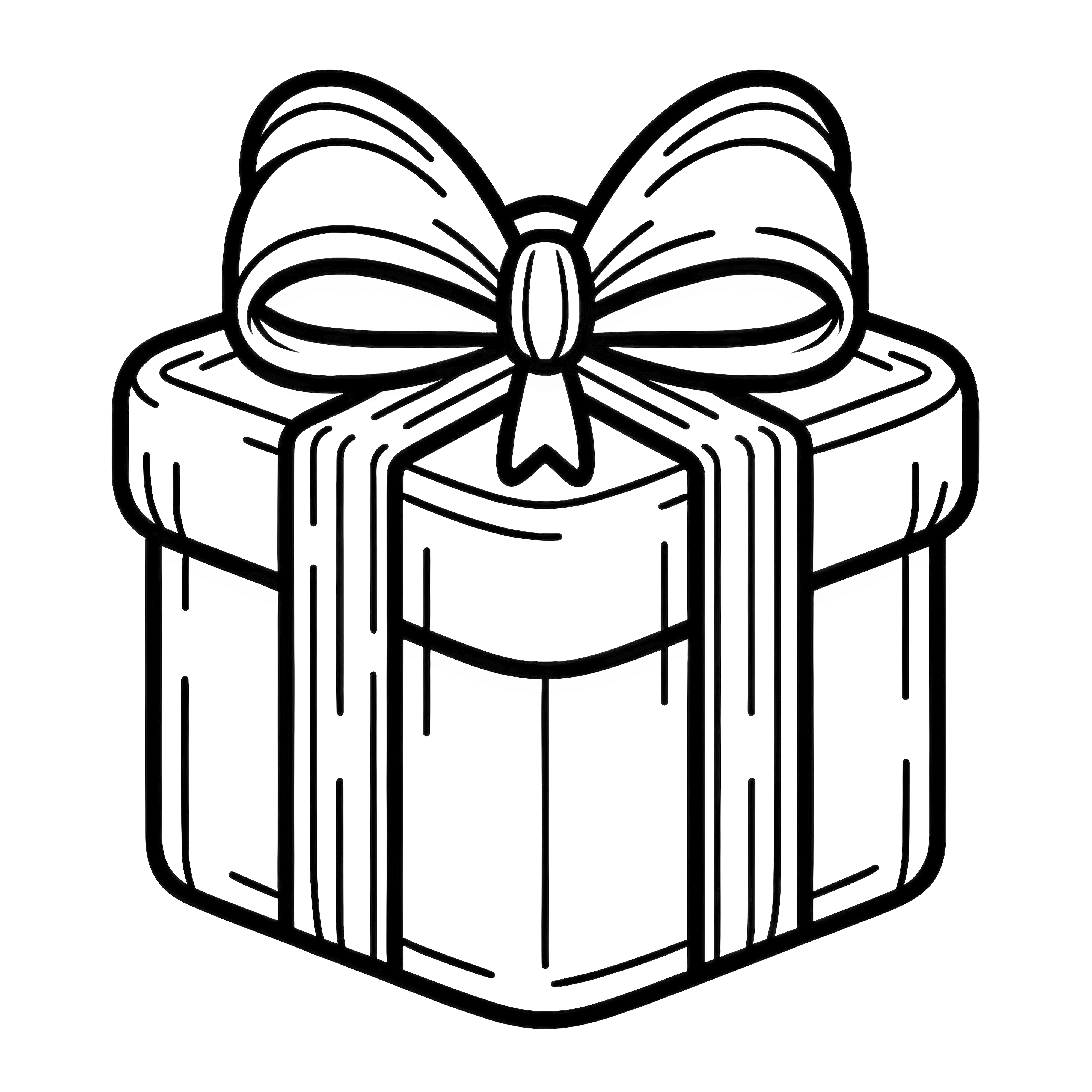 Simple Christmas gift coloring page free