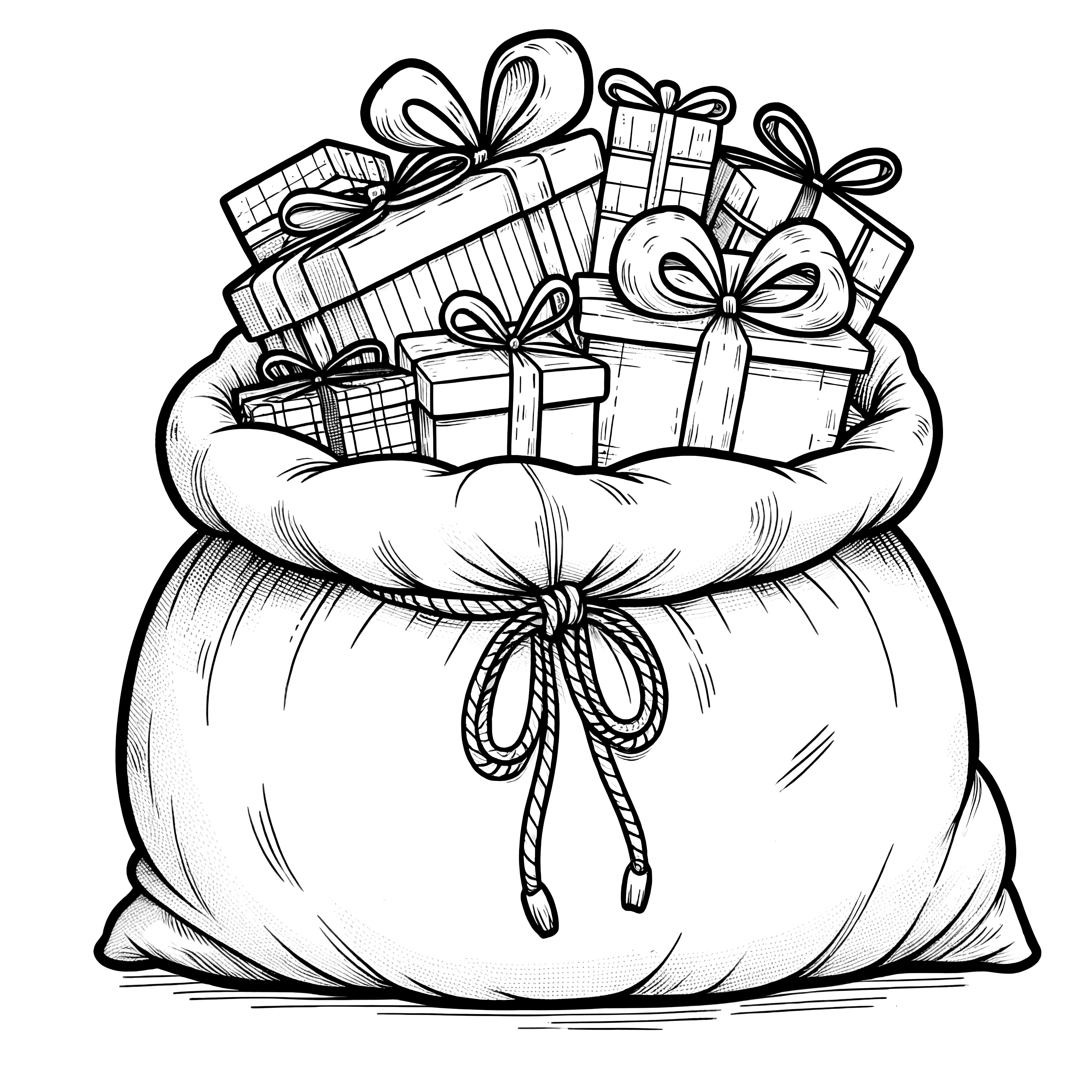 Christmas presents in the sack