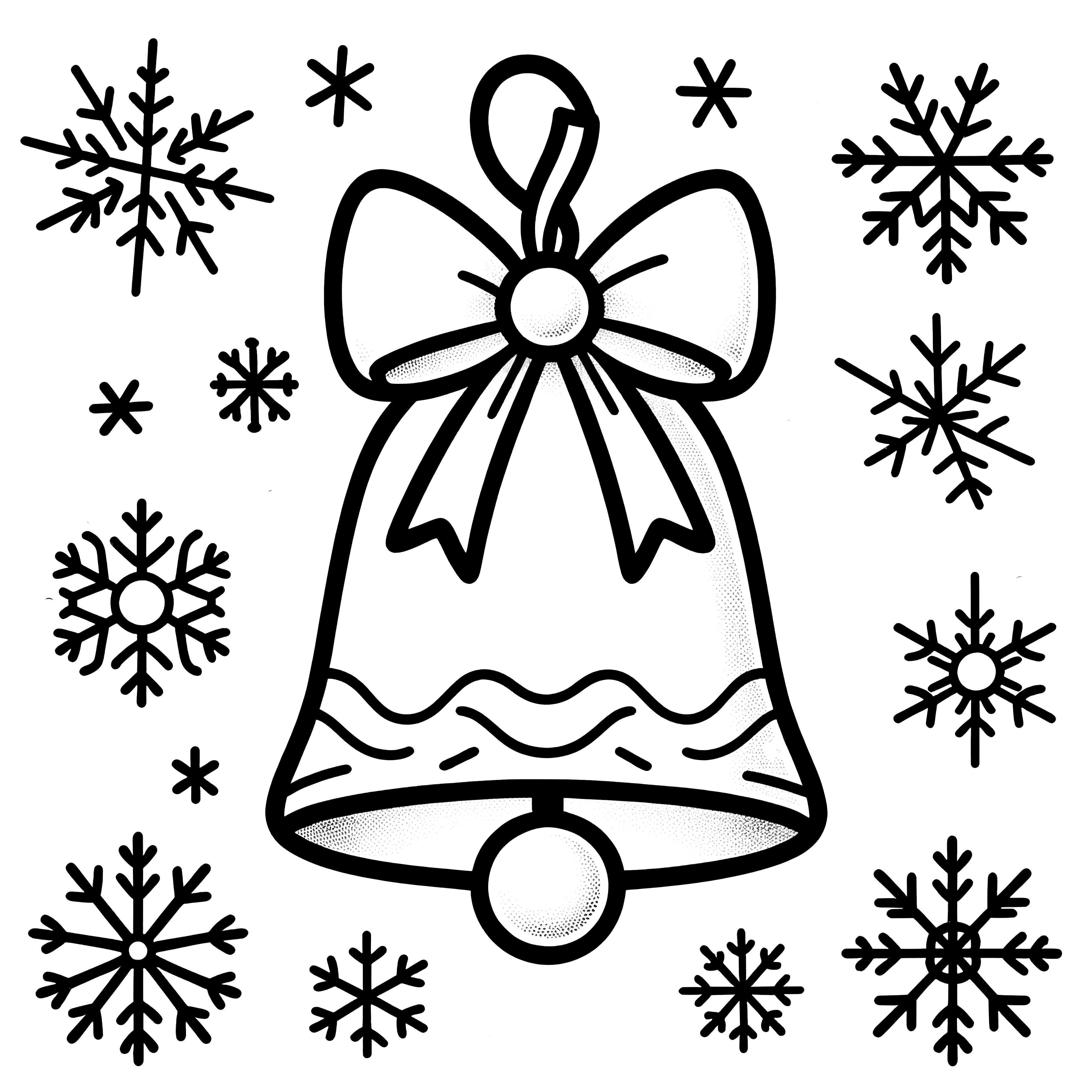 Christmas bell with snowflakes - A festive coloring picture