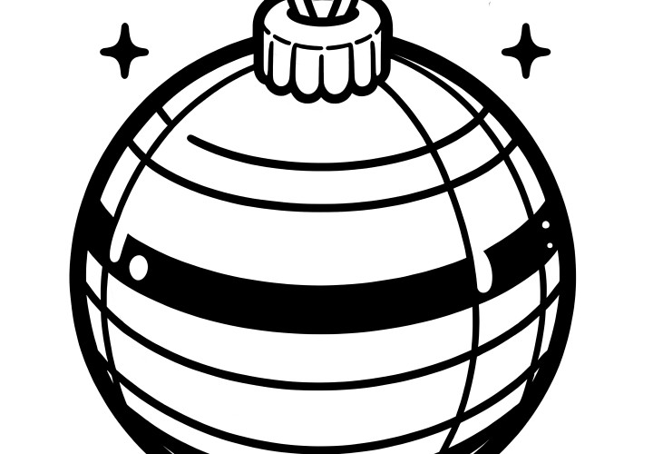 Christmas ball coloring picture free