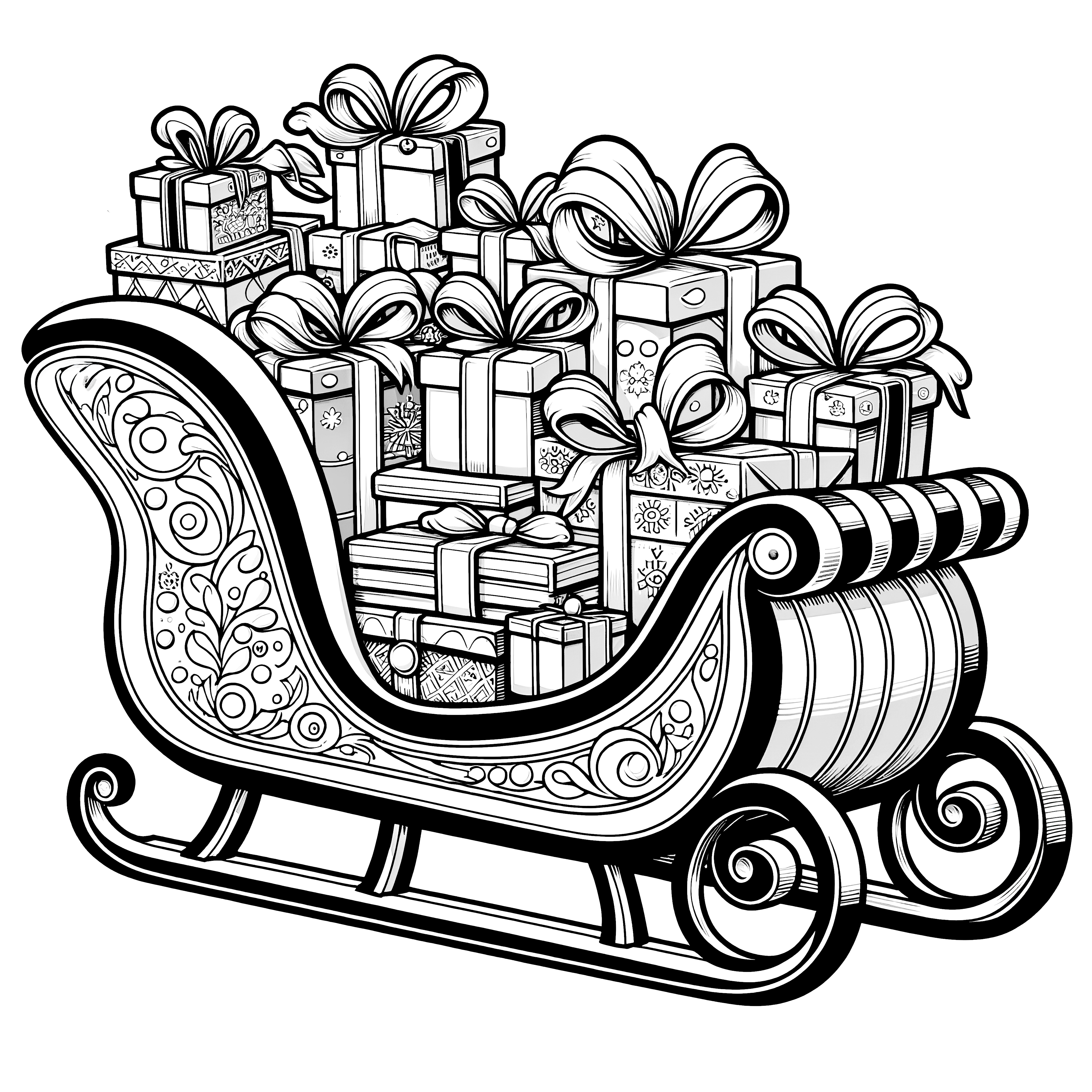 Christmas sleigh with gifts