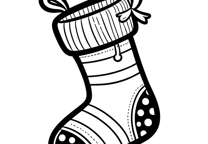 Christmas stocking coloring page for free: No registration required, available immediately and free