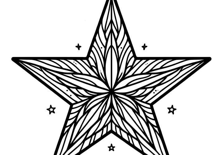 Modèle de coloriage d'étoile de Noël : motifs de Noël à colorier