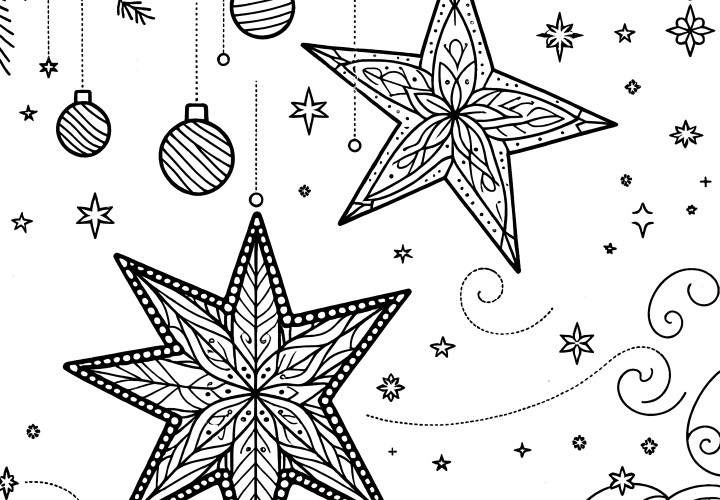 Estrela de Natal para colorir: Descarregar sem registo