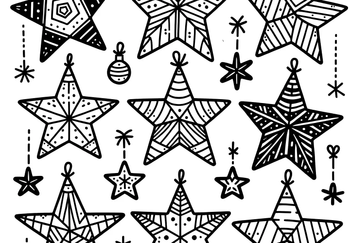 Christmas stars: free coloring page