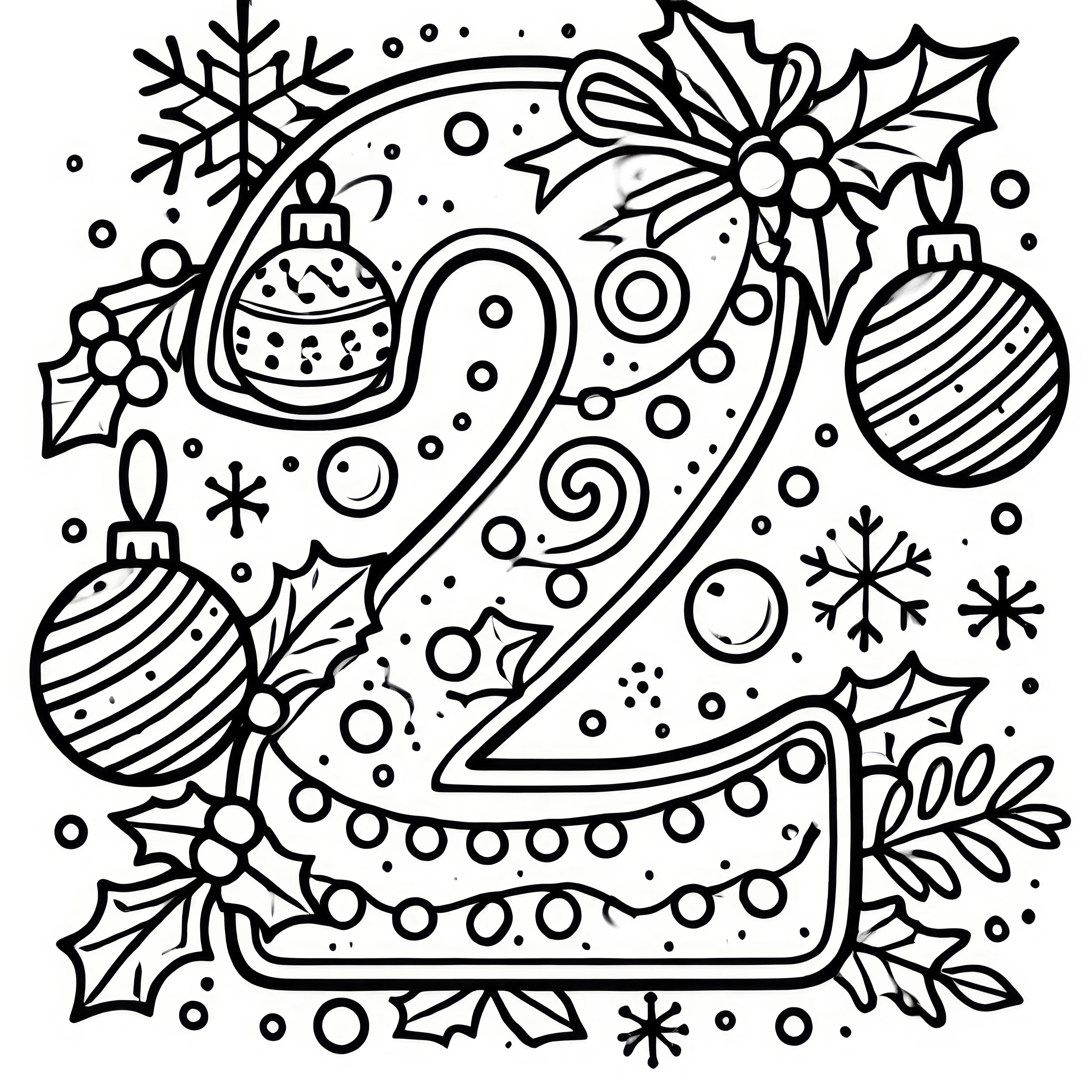 Second Advent: Christmas decorated 2 as coloring picture