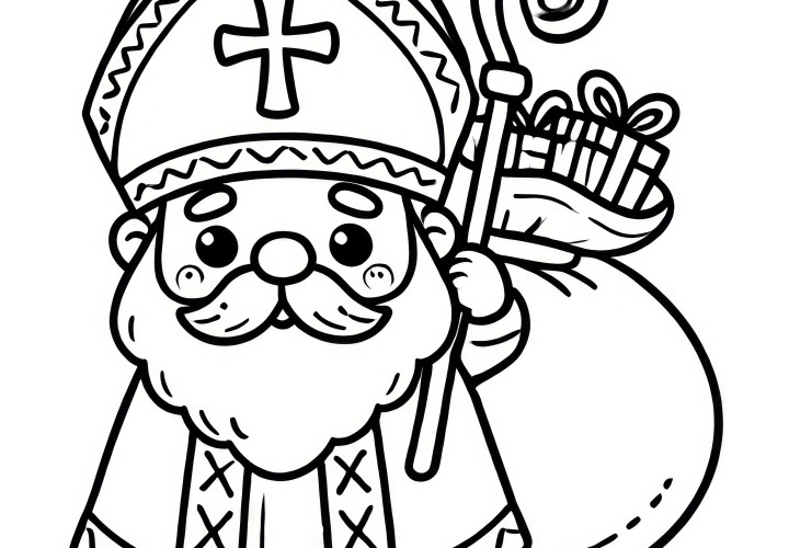 Nikolaus: simple coloring picture for children