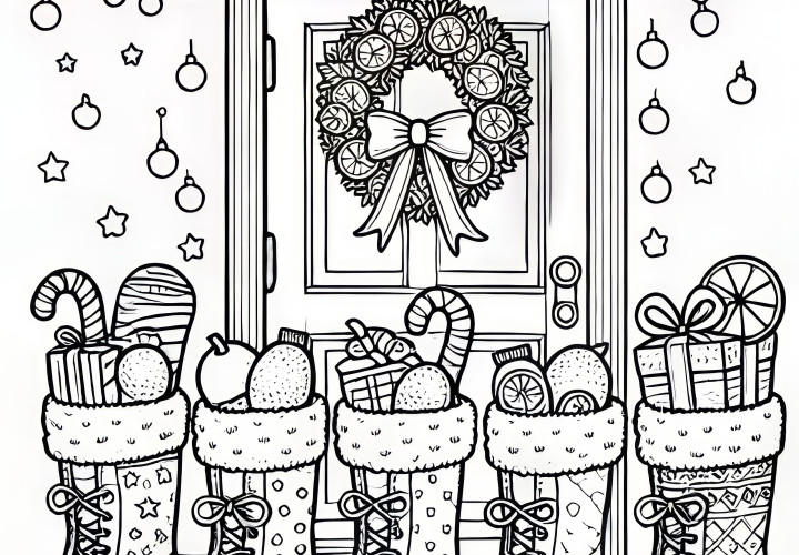 St. Nicholas boot: free coloring template