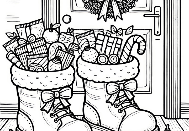 Nikolaus boot: free coloring page