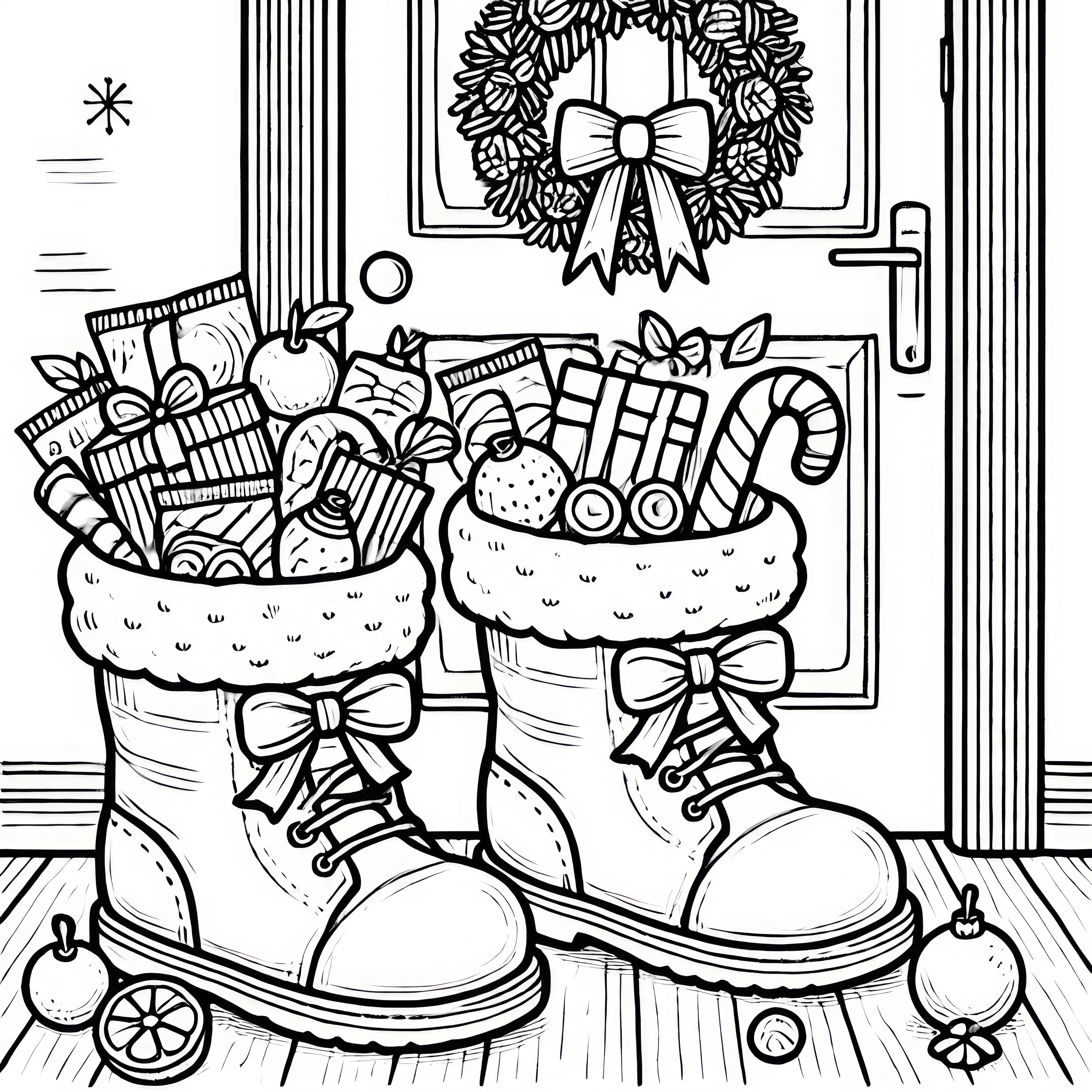 Bottes de Saint-Nicolas : modèle gratuit à colorier