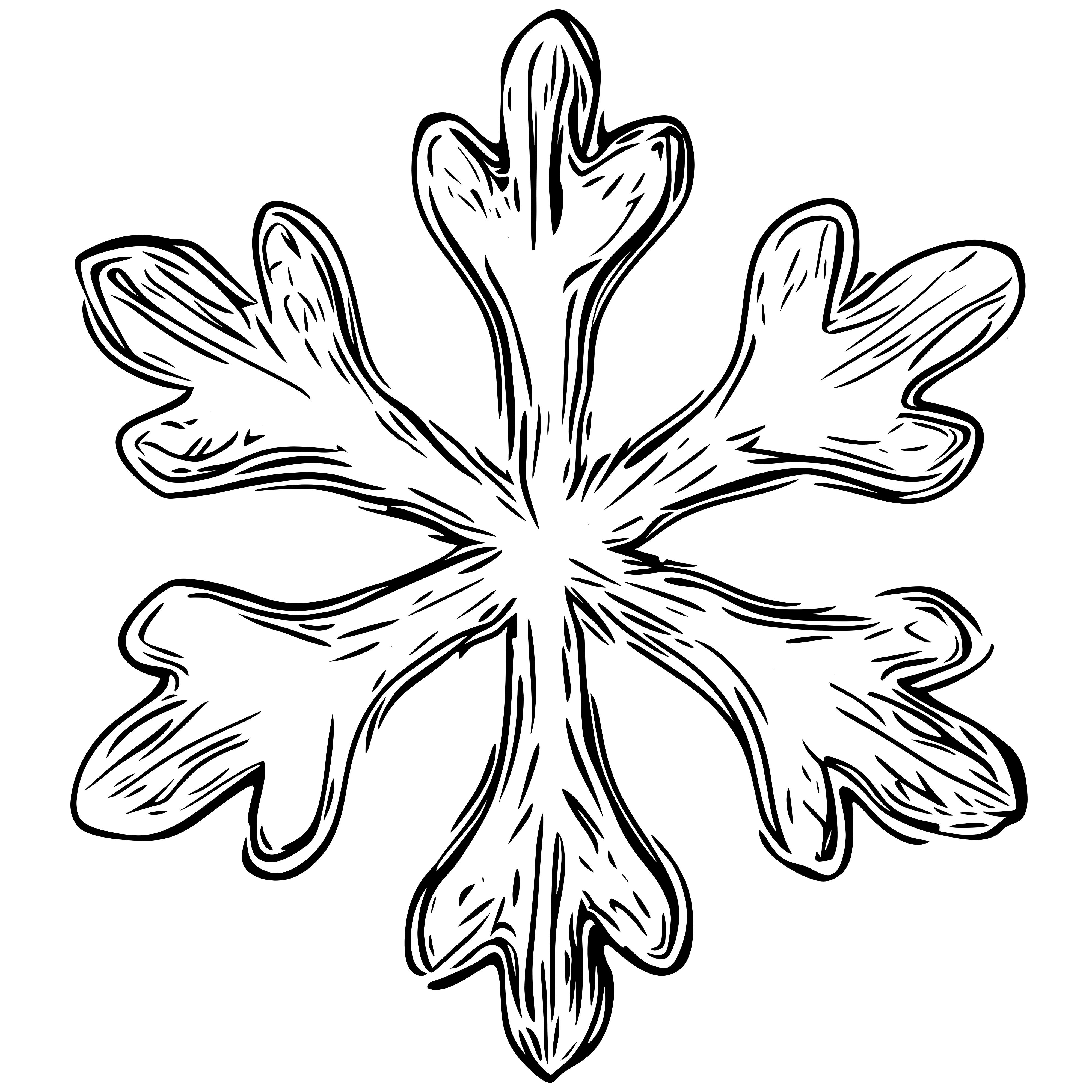 Snowflake: free coloring template