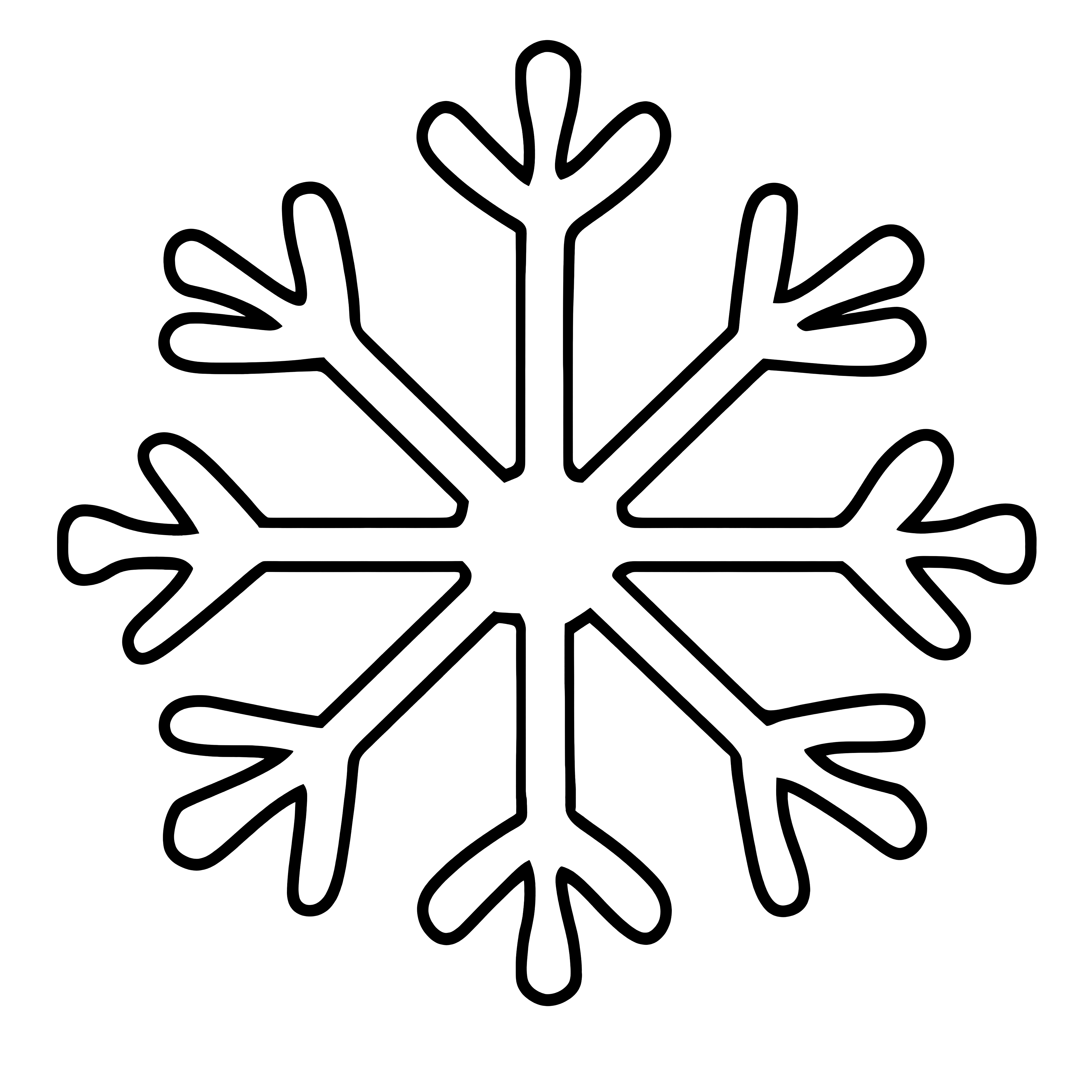 Simple snowflake for children to color