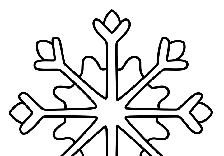 Simple snowflake: free coloring page for children