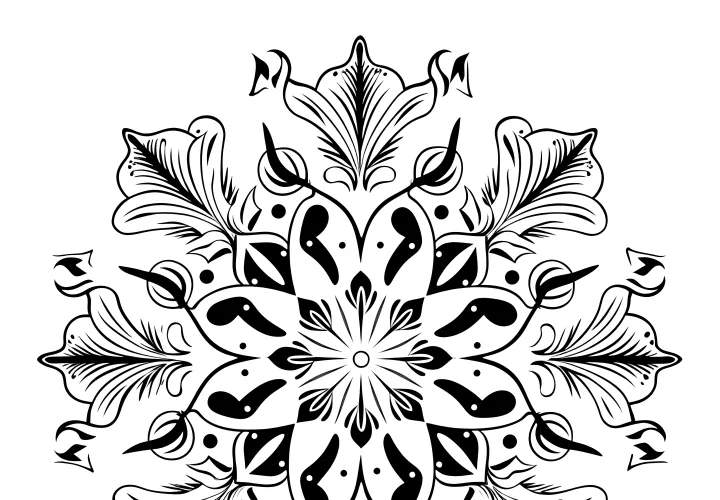 Delicate snowflake: Free coloring template