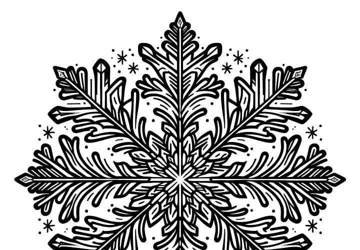 Ice crystal for coloring: free coloring picture