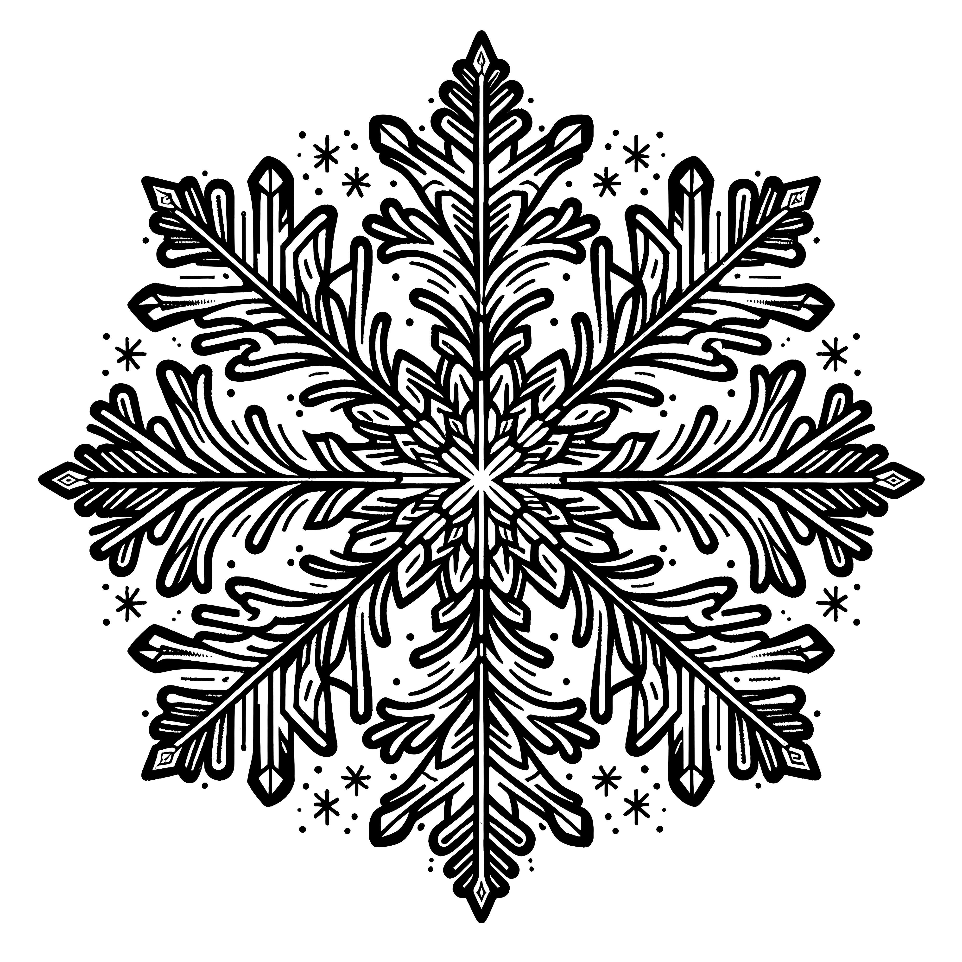 Ice crystal for coloring: free coloring page