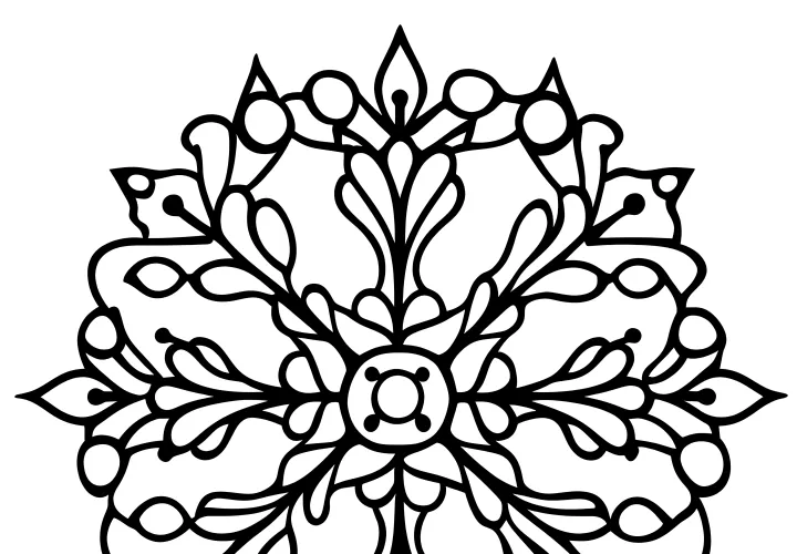 Beautiful snowflake to print and color