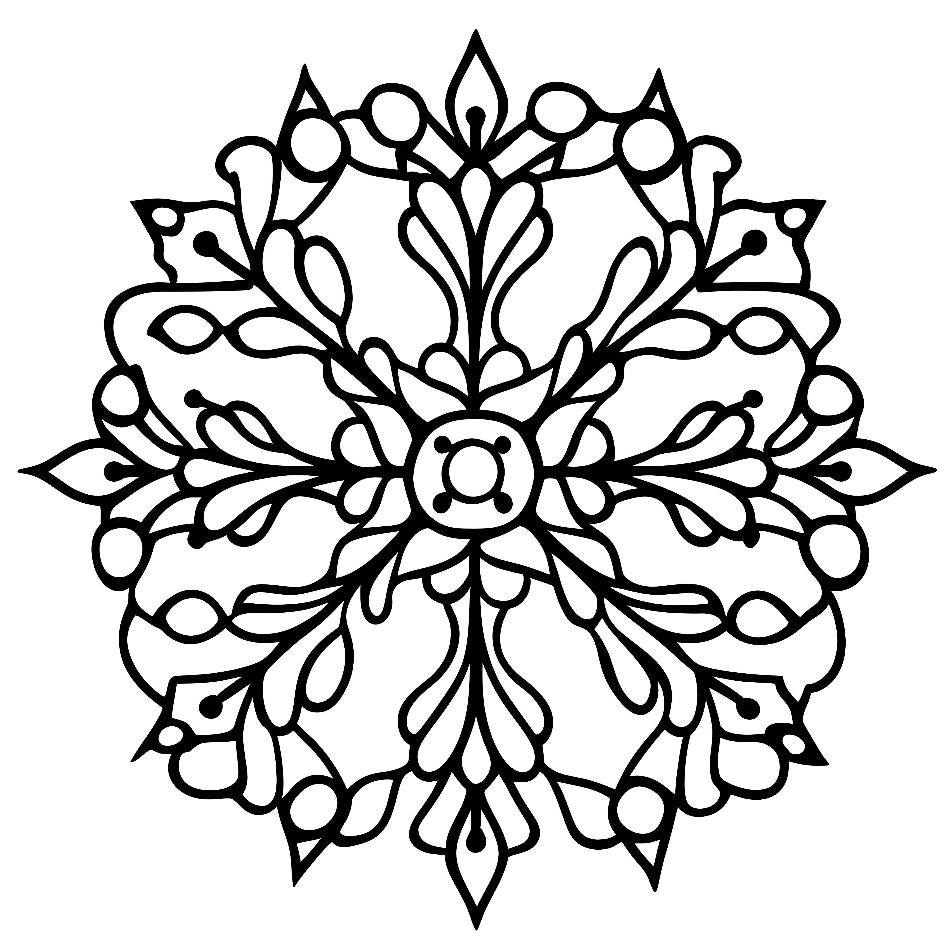 Beautiful snowflake for printing and coloring