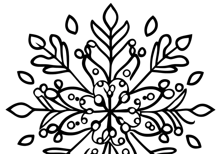 Snowflake as a simple and playful coloring page for children