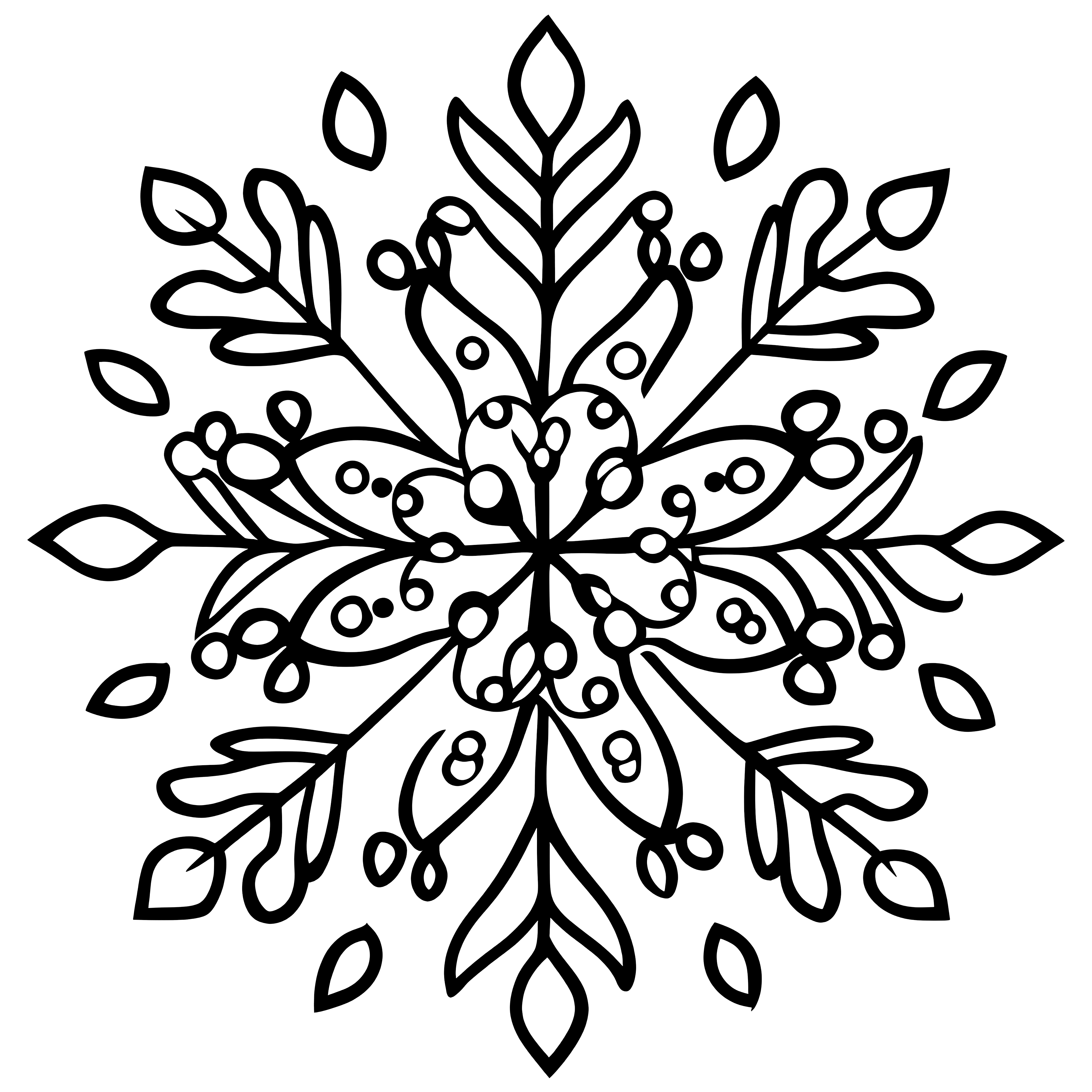 Snowflake as a simple and playful coloring picture for children