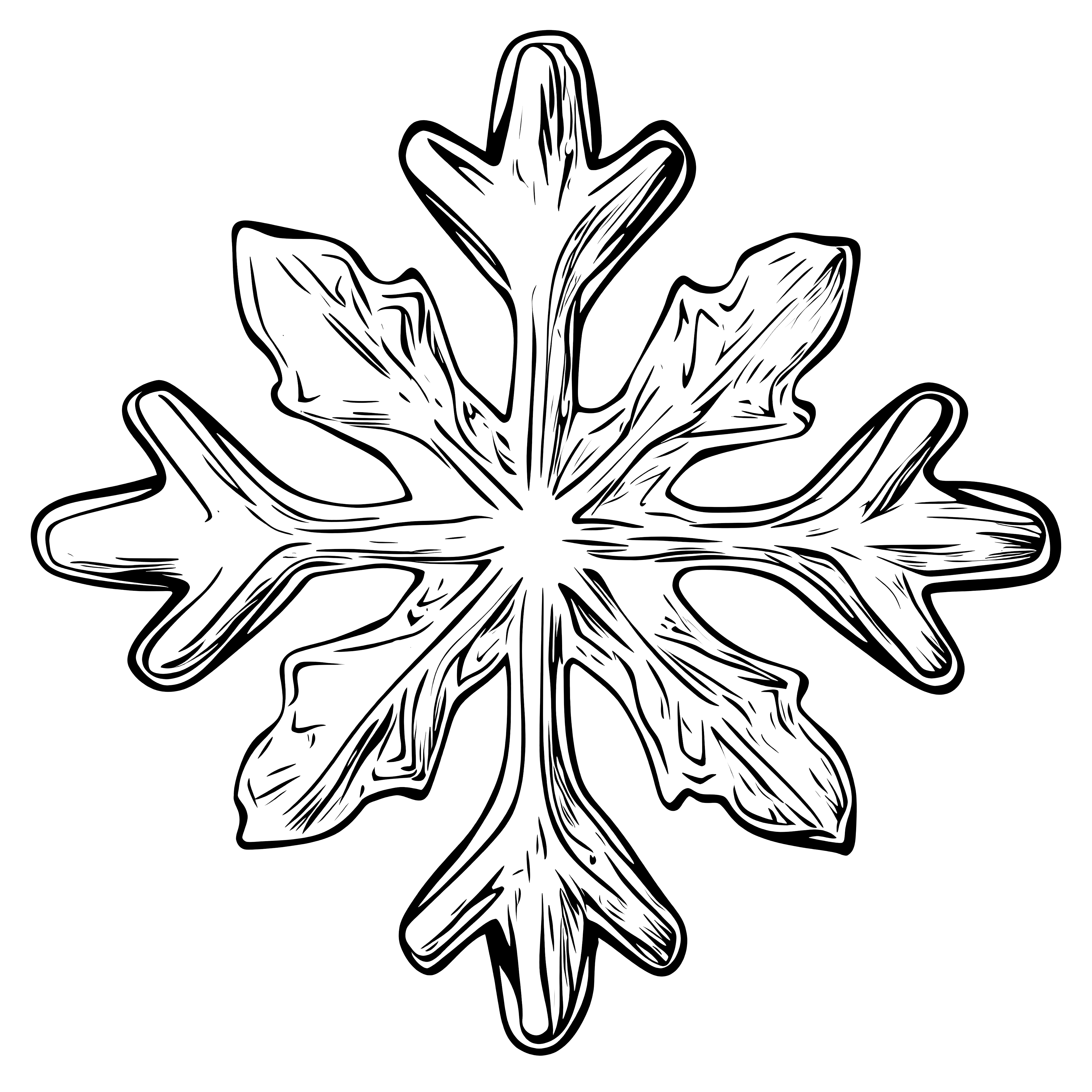 Snow crystal: Coloring picture free for download