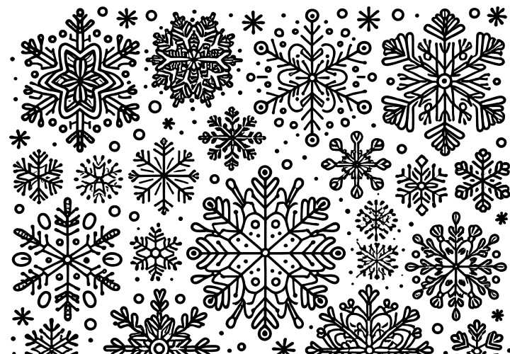 Snowflakes: Patterns for coloring (free)