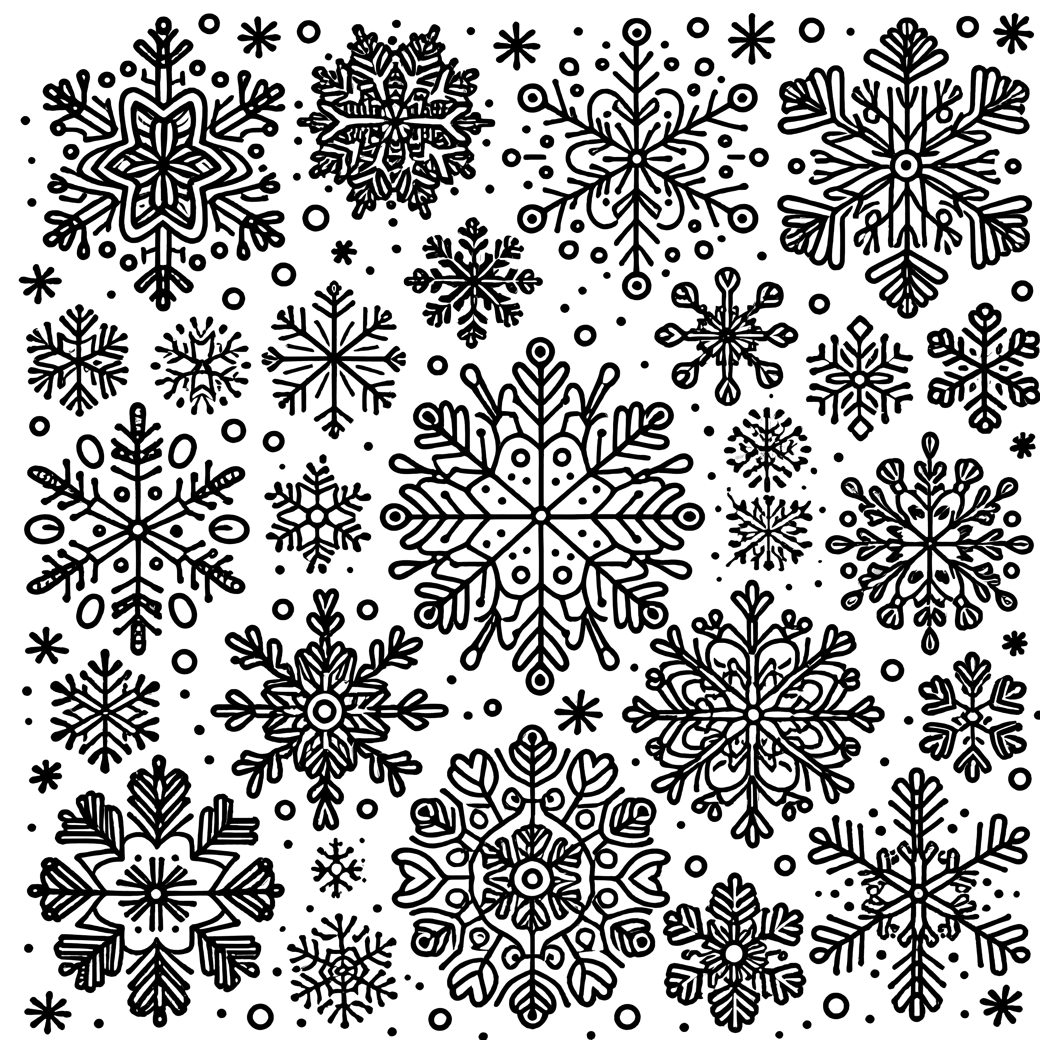 Snowflakes: Patterns for coloring (free)