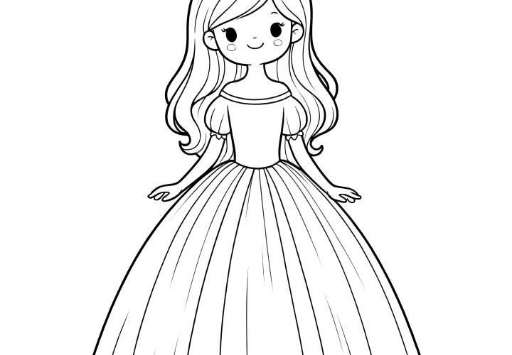 Pequena princesa: Desenhos para colorir simples para crianças