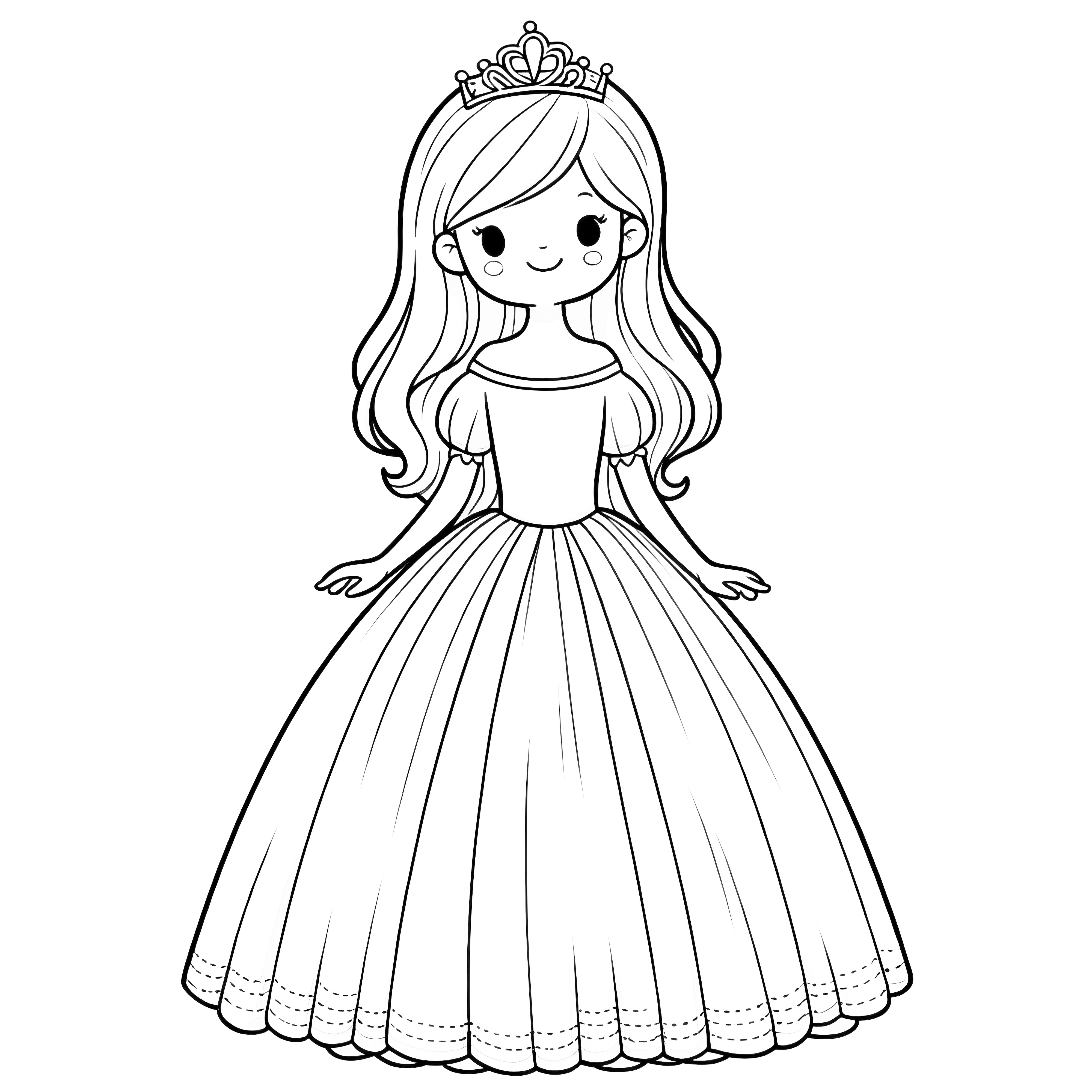 Pequena princesa: Desenhos para colorir simples para crianças