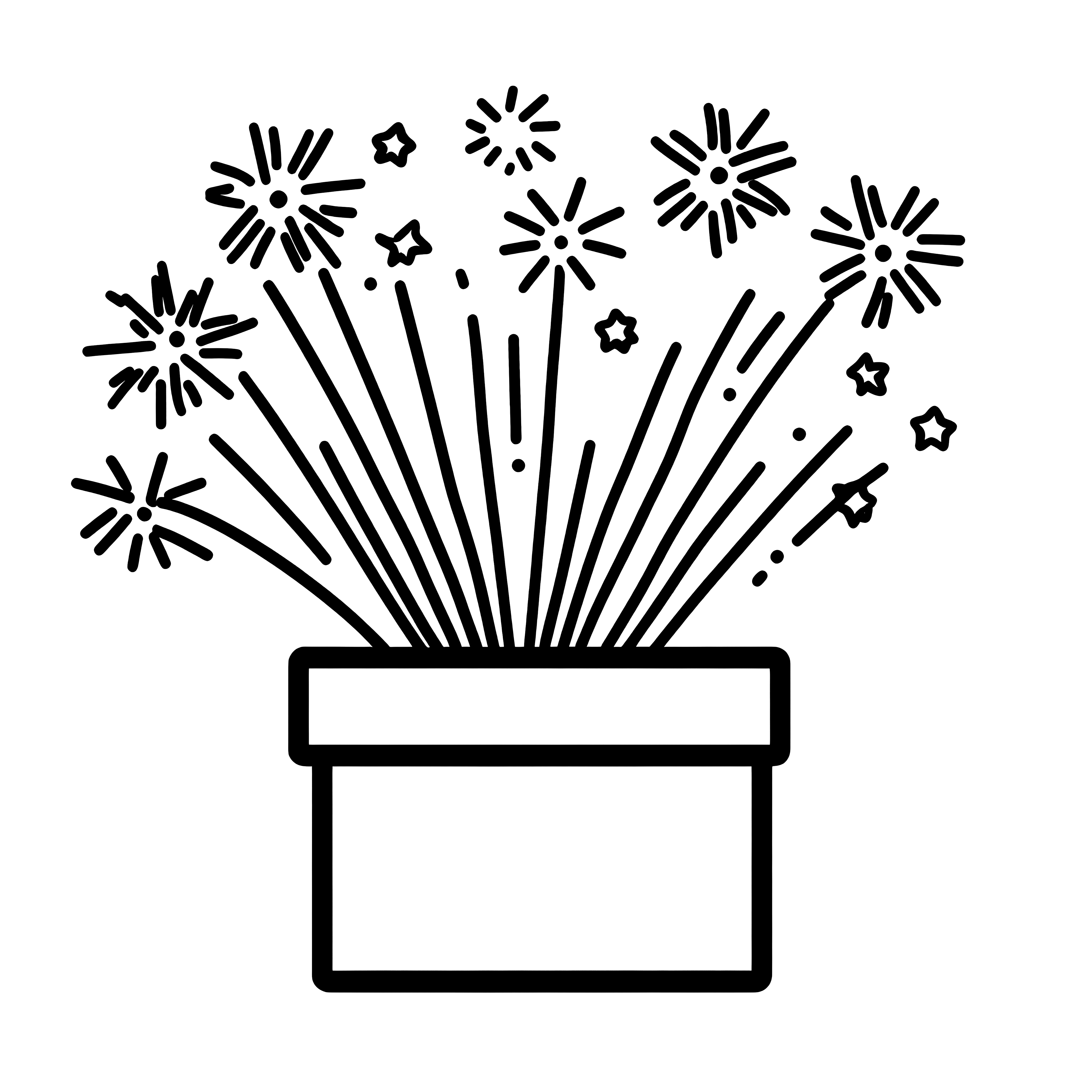 Table fireworks: simple coloring template for young children