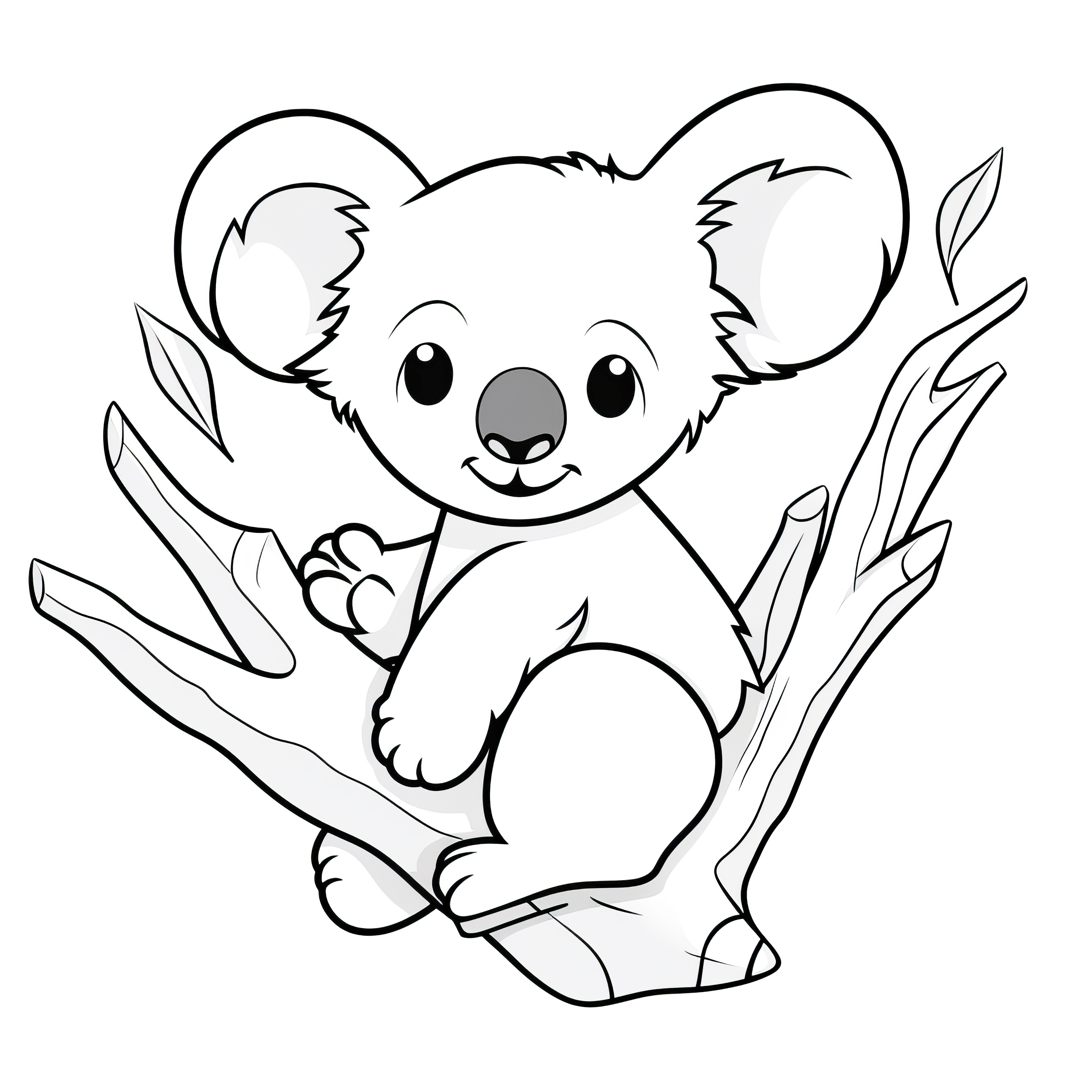 Petit koala mignon : Image à colorier (Gratuit)