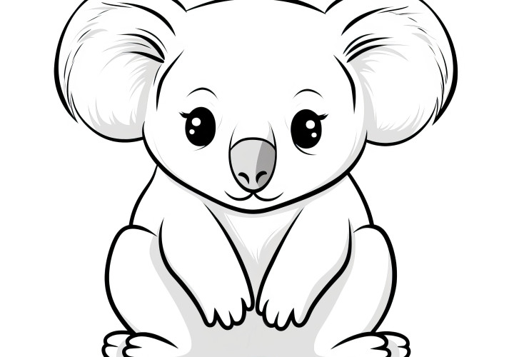 Koala à dessiner pour les enfants (gratuit)