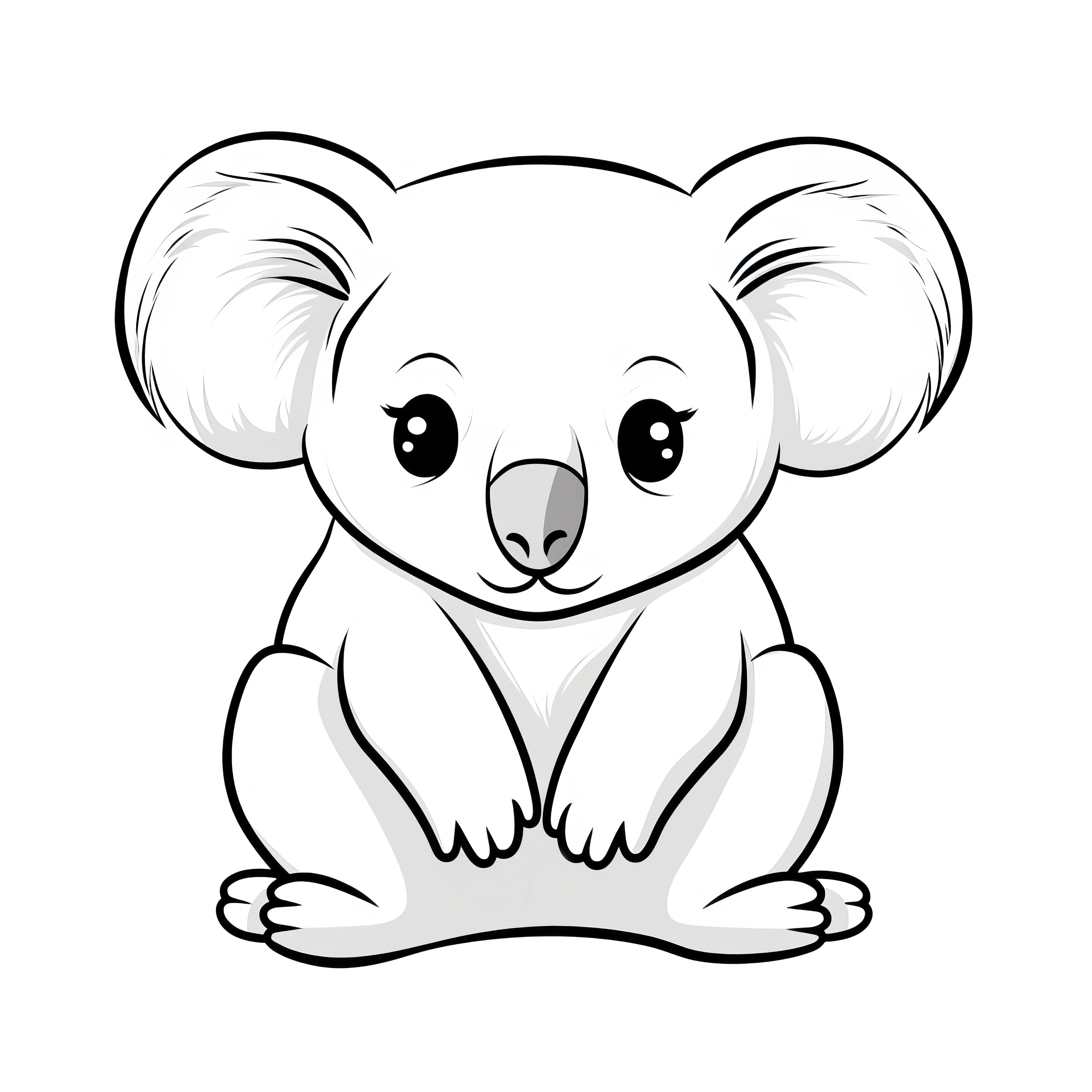 Koala trop mignon comme modèle de coloriage pour enfants (Gratuit)