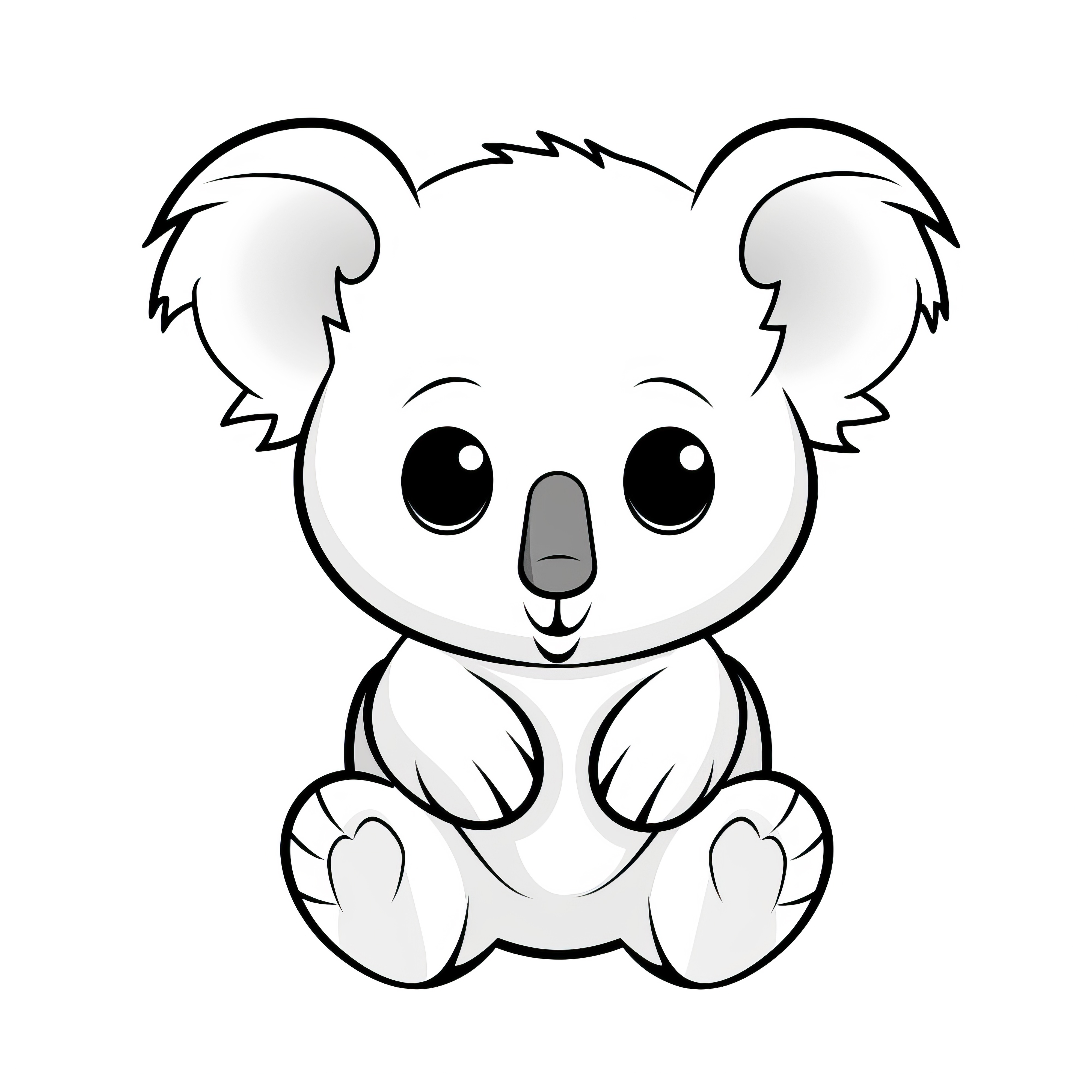 Mignon et adorable koala : Coloriage charmant à télécharger (gratuit)