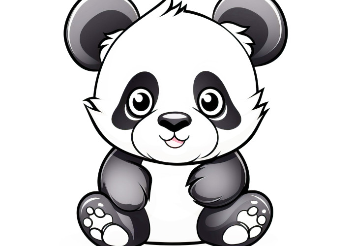 Panda adorable: Plantilla de colorear sencilla para niños (Gratis)