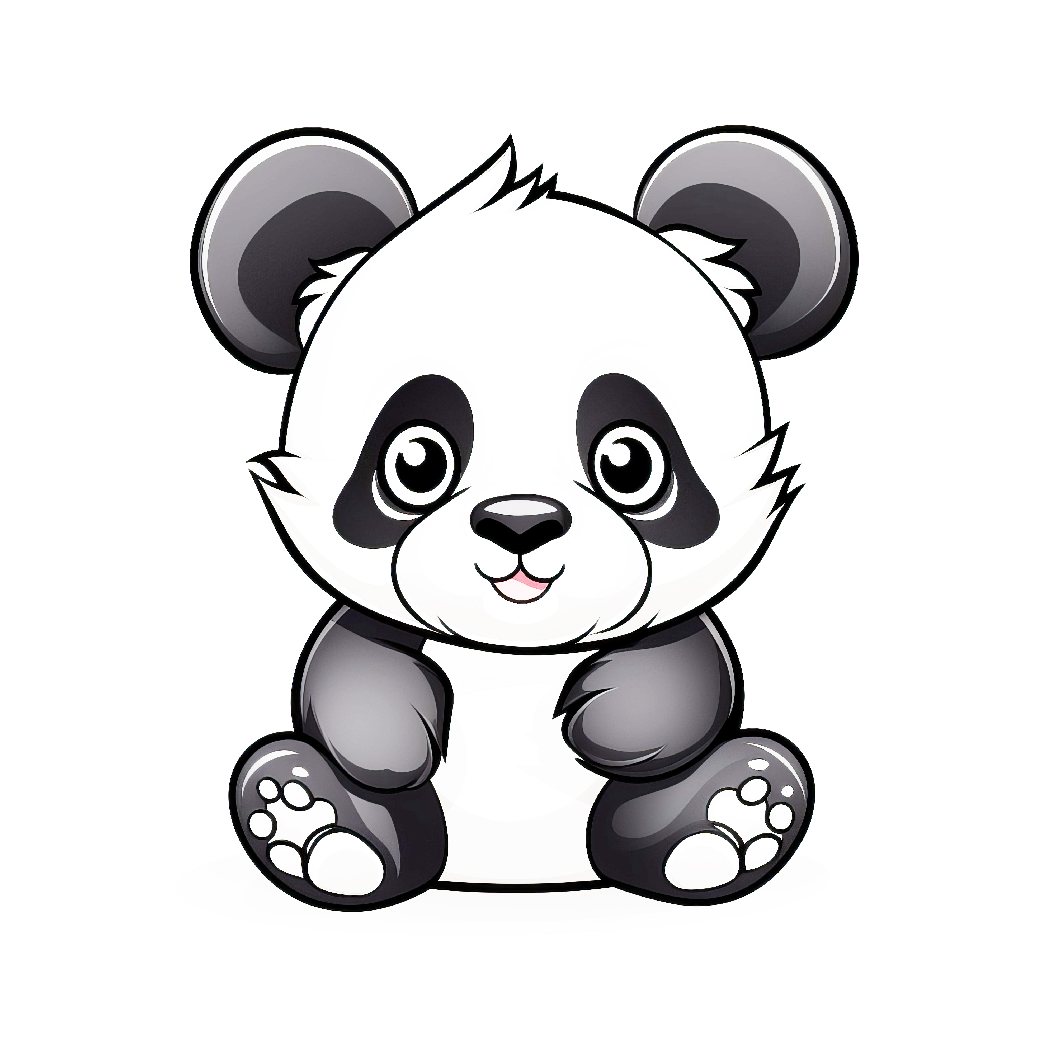 Adorable panda: Modèle de coloriage simple pour les enfants (gratuit)