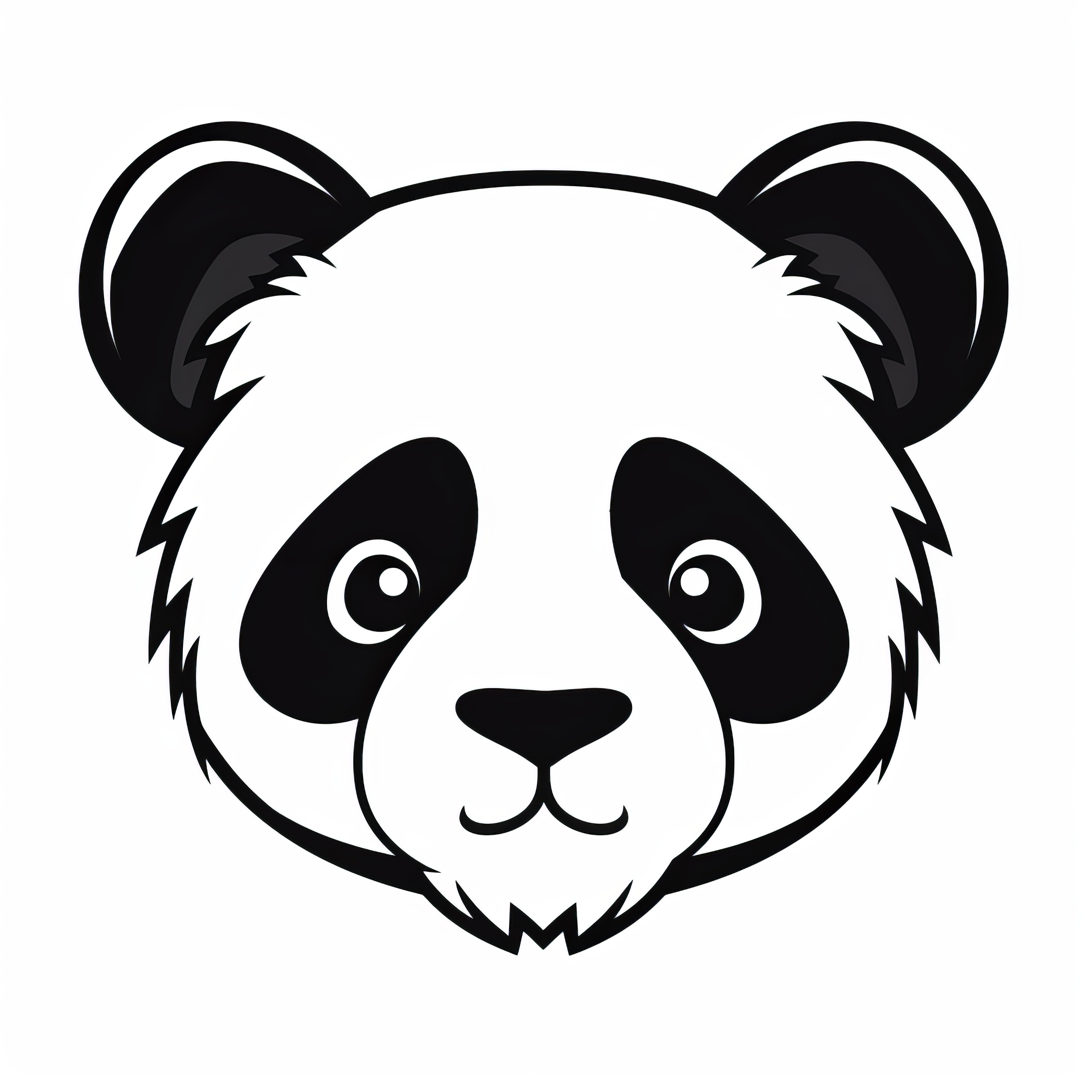 Tête de panda moelleuse : Modèle de coloriage simple à télécharger gratuitement