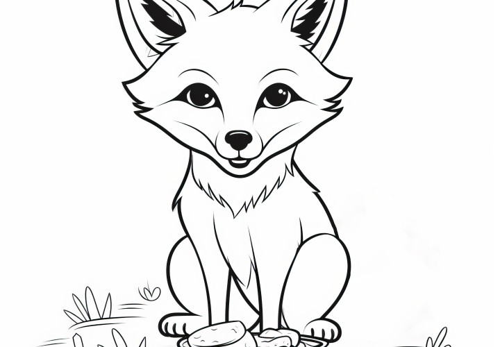 Renard fier : Coloriage simple à télécharger gratuitement