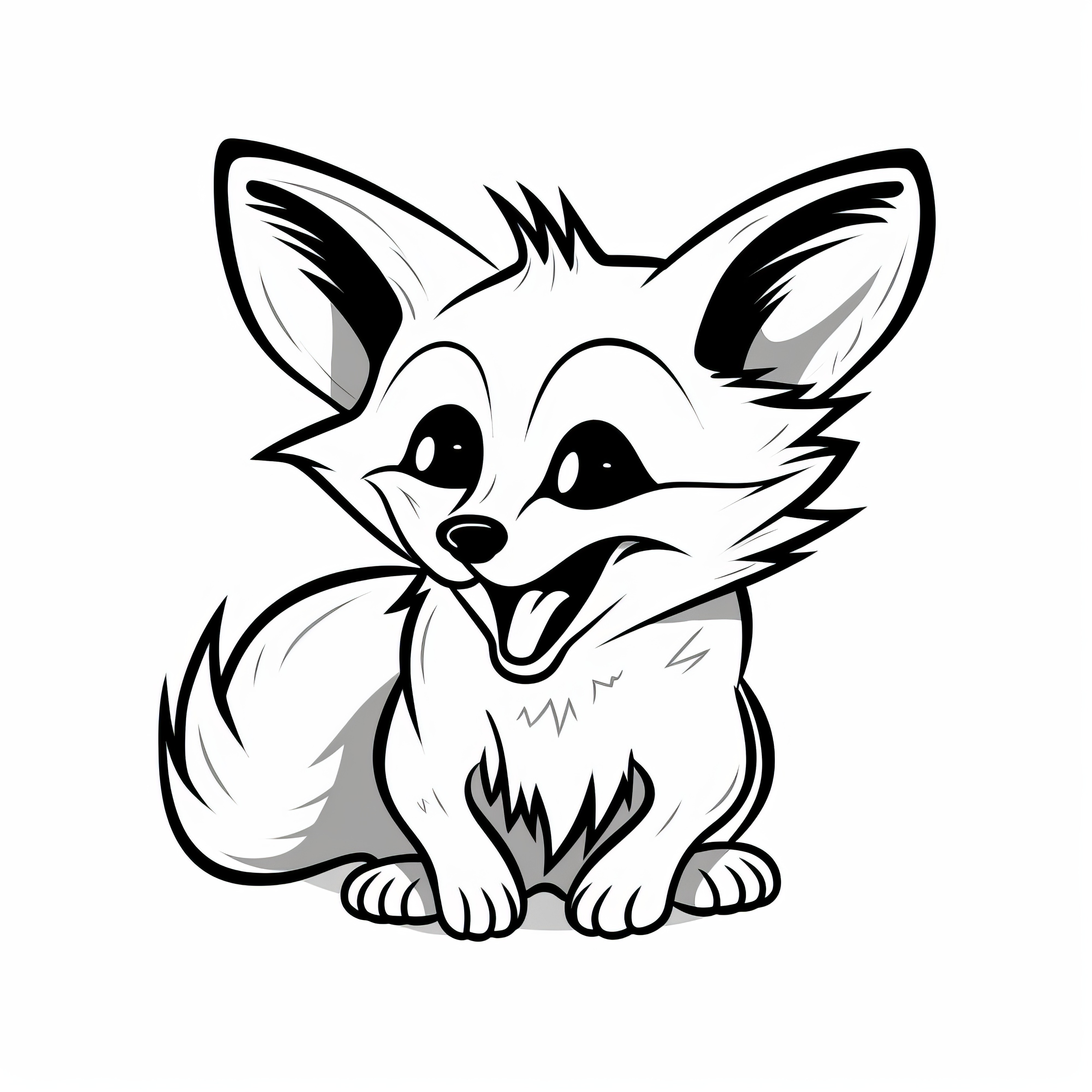 Renard souriant : coloriage gratuit à télécharger