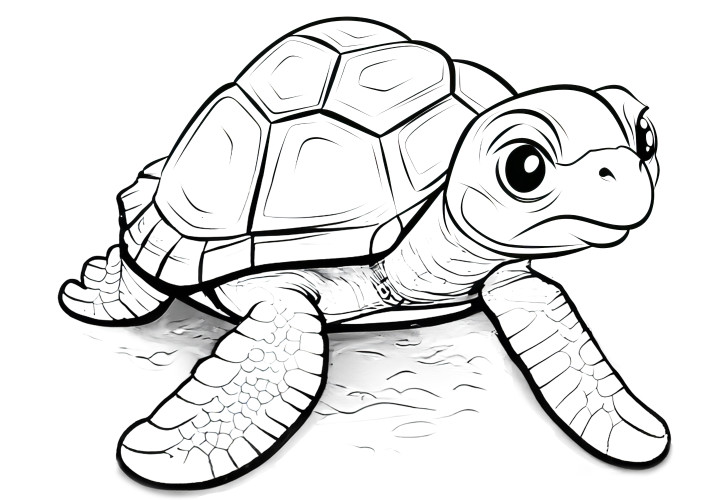 Coloriage de tortue grognon pour les enfants - Téléchargement gratuit