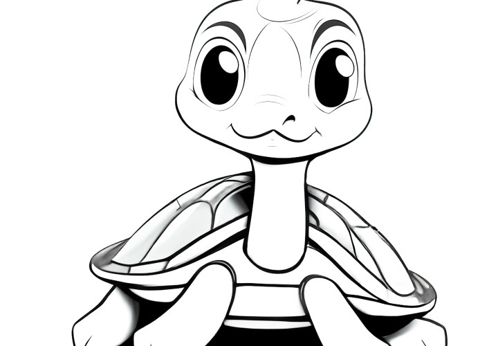 Coloriage de tortue curieuse pour les enfants - Téléchargement gratuit