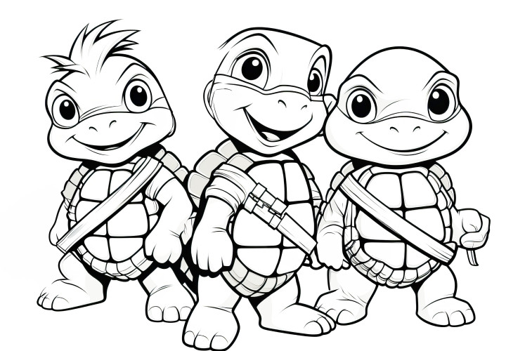 Coloriage de bébé Tortues Ninja pour enfants - Téléchargement gratuit