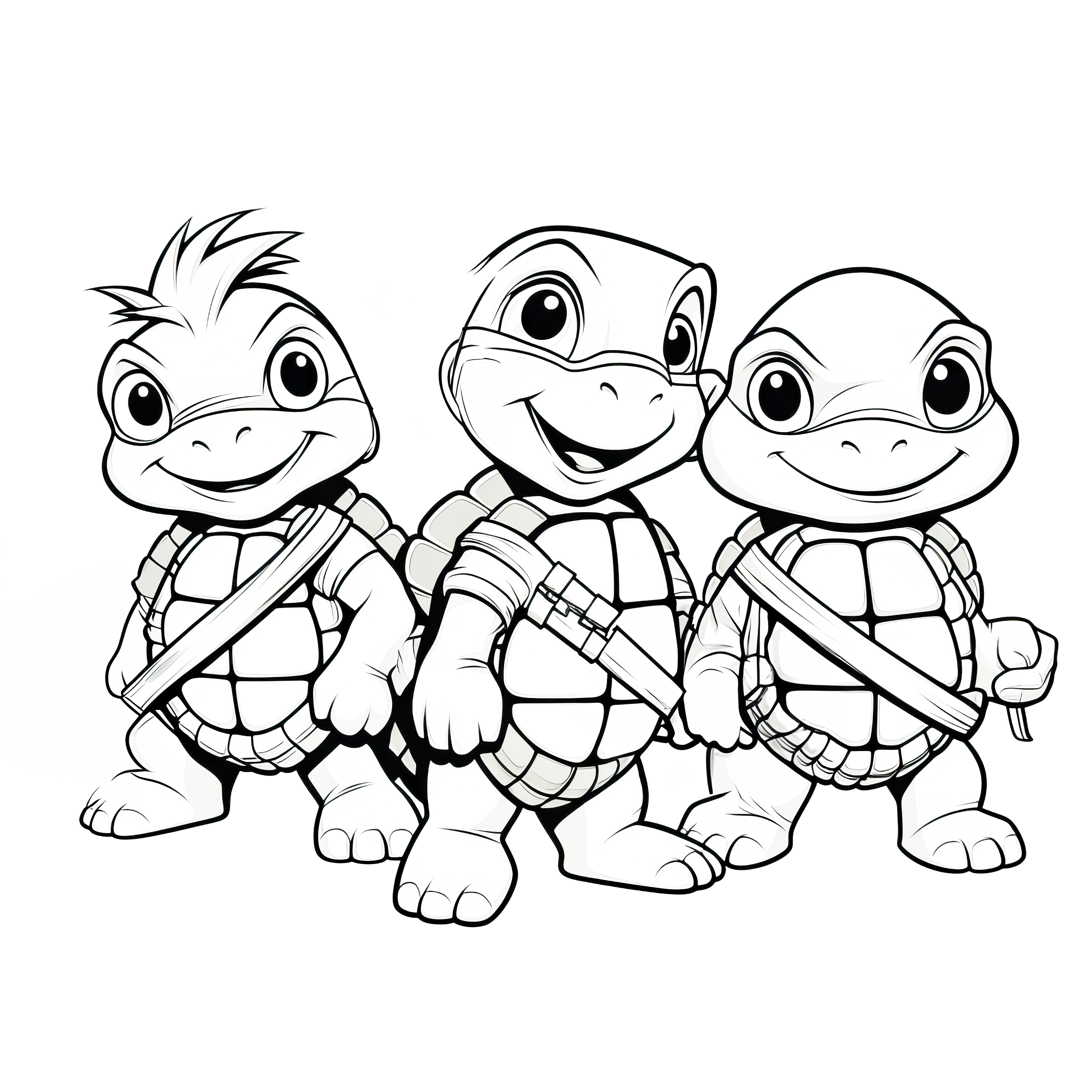 Ninja Turtles Baby malebog til børn - Gratis download